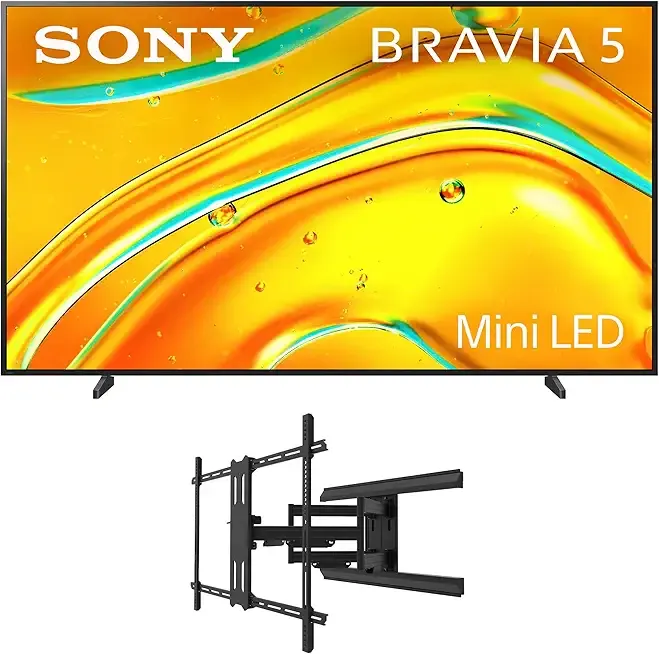 Sony K98XR50 98 Inch Bravia Mini LED 4K HDR TV with a Kanto PMX800 Full Motion Dual Stud Mount (2025)