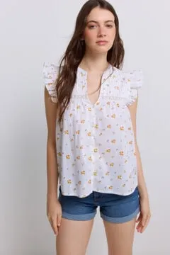 Blusa romántica pliegues