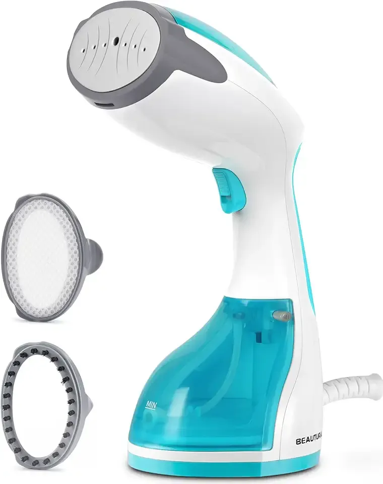 BEAUTURAL Steamer for Clothes, Portable Handheld Garment Fabric Wrinkles Remover, 30-Second Fast Heat-up, Auto-Off, Large Detachable Water Tank