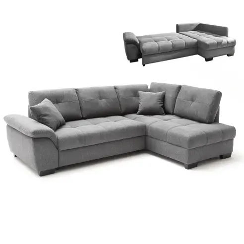 Ecksofa - anthrazit - Boxspringaufbau - Dauerschläfer