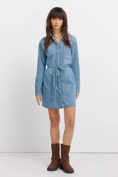 Vestido vaquero corto cinturón