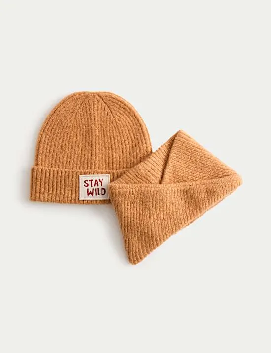 2-tlg. Set Stay Wild Mütze und Schlauchschal (1–6 J.)