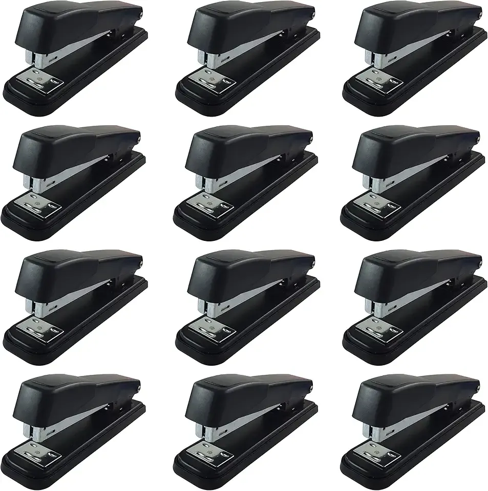 Clipco Stapler with 2000 Staples Full Desk Size Black (12-Pack)