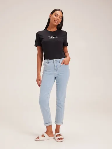 Riders By Lee Mid Boyfriend Jean In Baby Blues