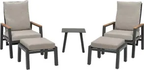 Intratuin verstelbare 5-delige aluminium relax-set Demi antraciet
