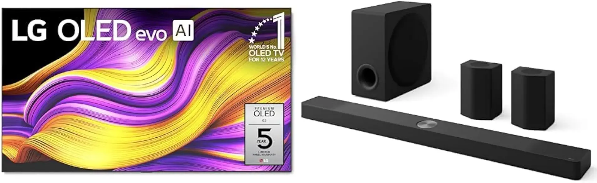 LG 97-Inch Class OLED evo AI 4K G5 Series Smart TV (OLED97G5WUA, 2025) S95AR 9.1.5 ch. Home Theater Soundbar (2025 Model)