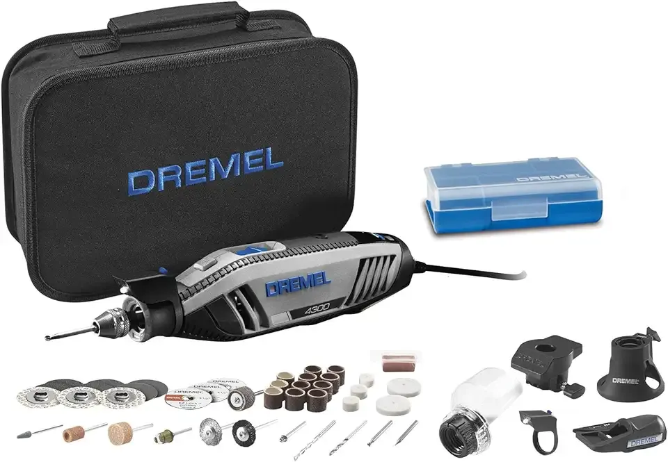 Dremel 4300-5/40 High Performance Rotary Tool Kit with LED Light- 5 Attachments & 40 Accessories - Ideal for Grinding, Cutting, Wood Carving, Sanding, and Engraving