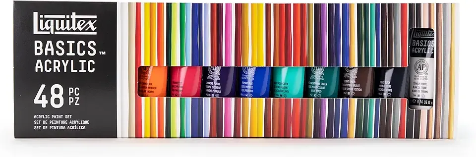 Liquitex BASICS Acrylic Paint Set, 48 x 22ml (0.74-oz) Tube Set