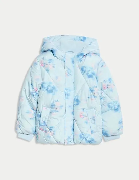 Floral Print Padded Hooded Coat (2-8 Yrs)