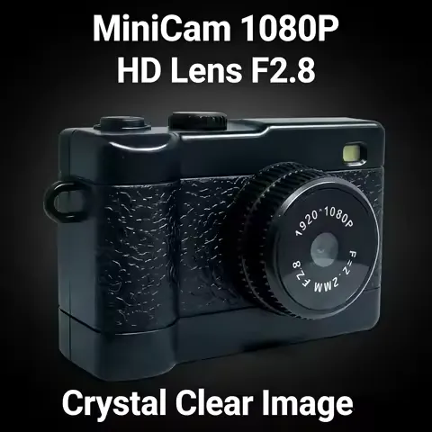 Retro Snap Digital Camera 1080P 1.44'' HD Tiny Vintage Video Recorder Mini Keychain Camera Retro Micro with 32GB Card 6 Filters