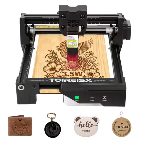 TOIREISX Z1 Mini Laser Engraver for Beginners, Laser Engraving Machine with 150*150 mm Working Area, Engraving and Cutter Machine for Wood Leather Paper DIY Projects