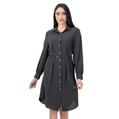 Vestido Mxstaza Mujer Camisero Largo Con Cinturón