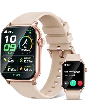 DIVOAZBVO Smart Watches for Women, 120 Sports Modes Smartwatch with 1.83 inches HD Display, Heart Rate/Sleep Monitor, IP67 Waterproof, Bluetooth Call & Music Control for iPhone/Android Rose Gold