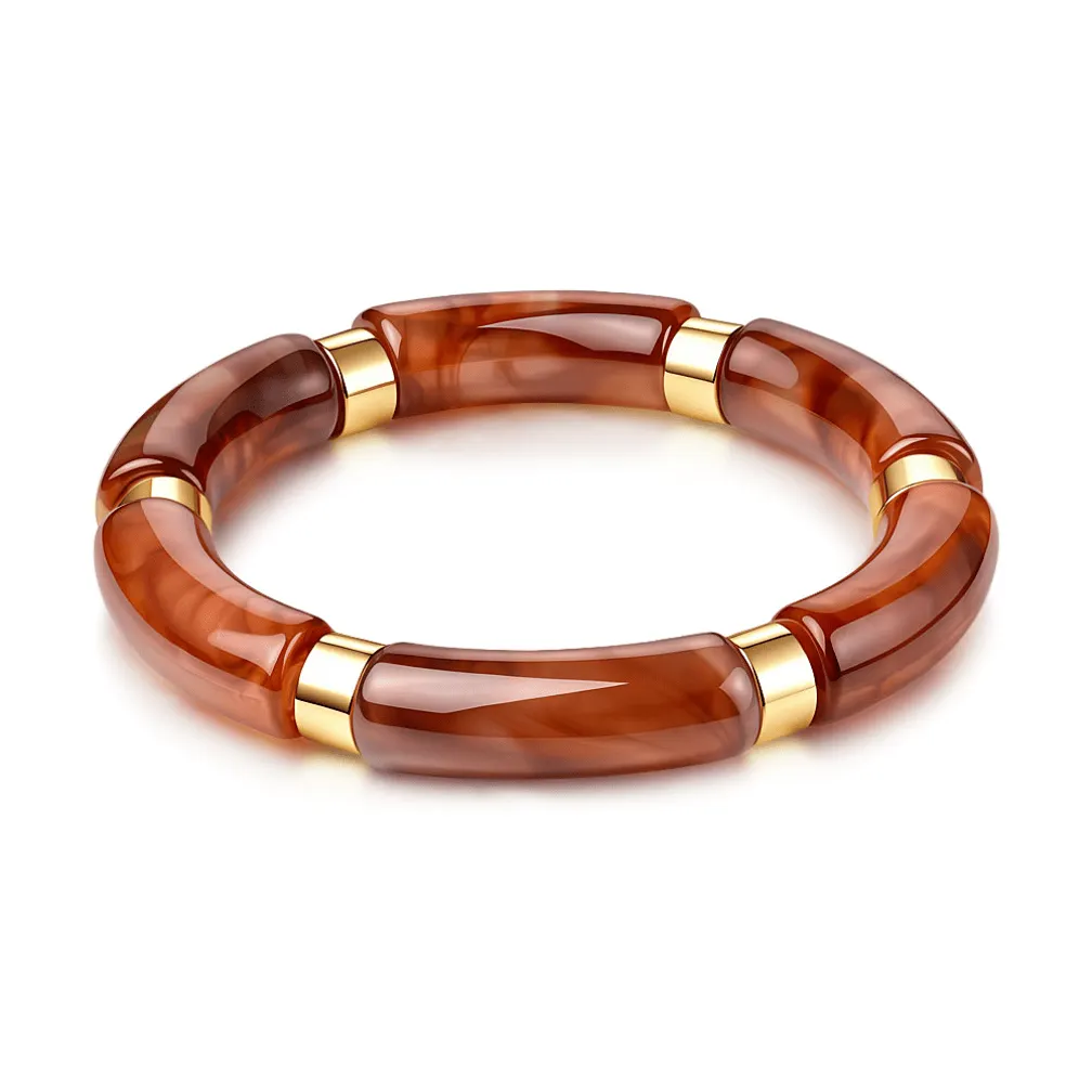 Armband in edelstaal, bruin