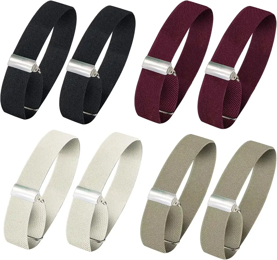 Sleeve Garters Sleeve Holders Elastic Adjustable Armbands Elastic Anti-Slip Shirt Armbands Sport Armband Strap 8pcs(4 Pairs)