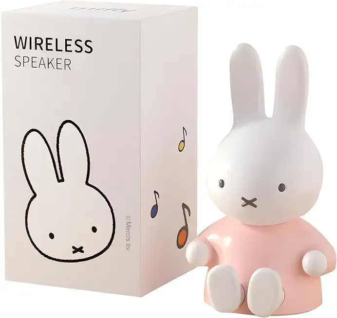 MIPOW x Miffy 2026 New Model Bluetooth Speaker, Portable Wireless HD Stereo, Bluetooth 5.0, 220g Lightweight, 38H Playtime, 15m Range (Pink) - Easter Gift