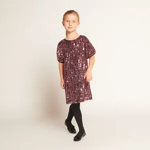 Robe de fête en sequins rose pour fille
