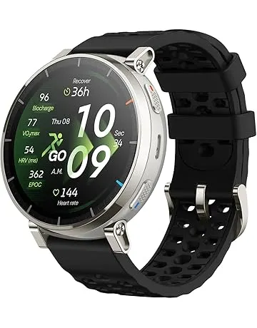 Amazfit Active 3 Premium GPS Running Smart Watch, 1.32" AMOLED Sapphire Display, 12-Day Battery, 4GB Storage, Offline Maps, 170+ Workout Modes, 5 ATM, Heart Rate & Fitness Tracker for Android & iPhone