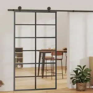 Puerta corredera con herrajes esg vidrio y aluminio 102x205 cm esxt1496
