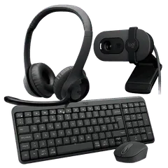 COMBO LOGITECH WEBCAM + HEADSET + TECLADO + MOUSE