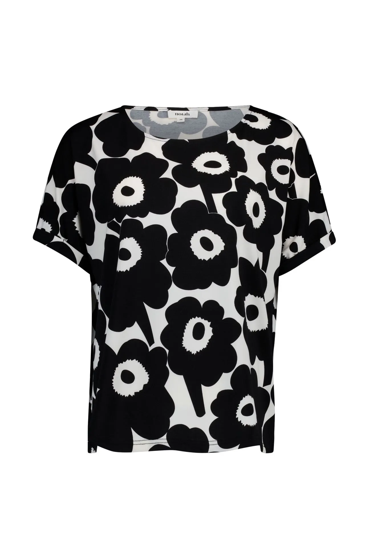 zwart/wit shirt met bloemenprint