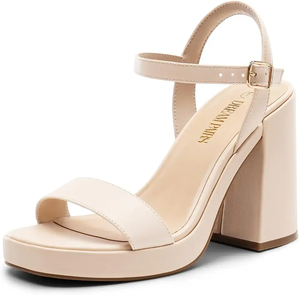 Heels for Women Block Chunky Platform Sandal