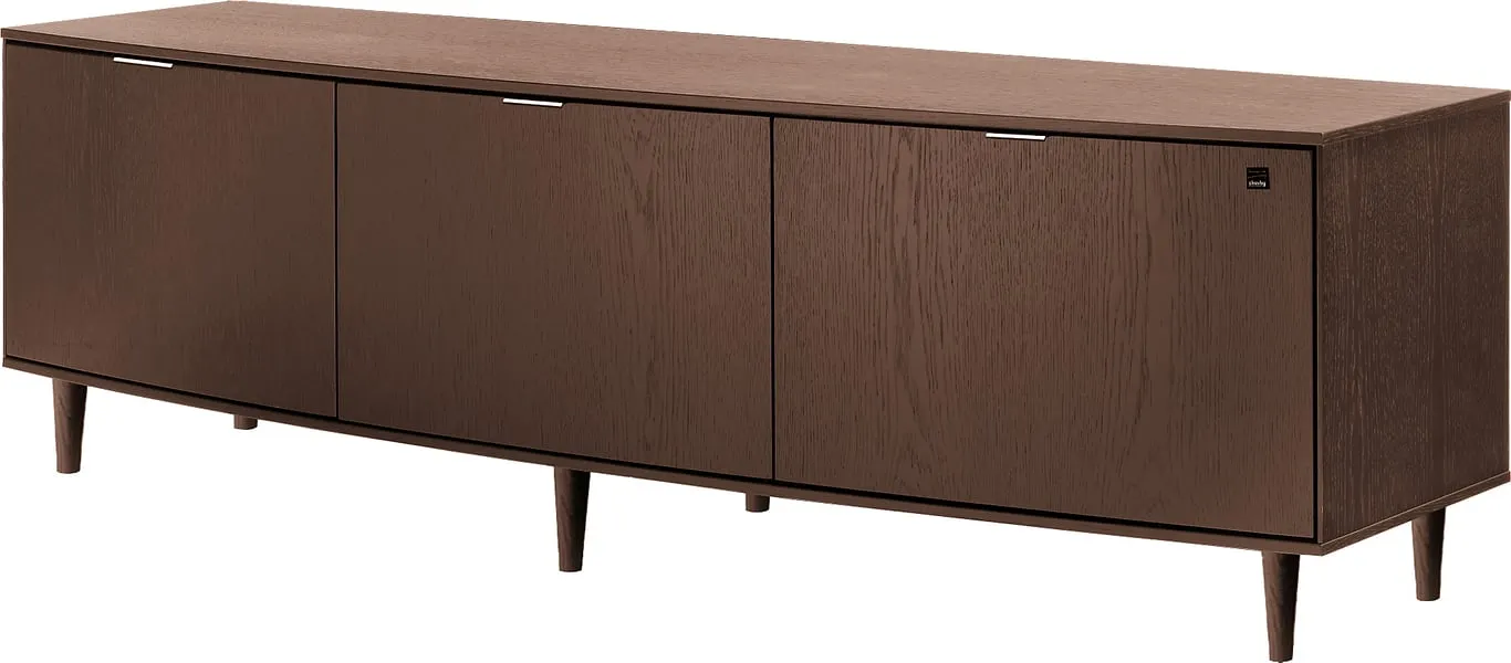 Editions by Skovby TV-benk 421 149 x 41, H 45 cm, 3 dører, med Remote-link, mocca eik, lakk