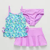 ZeroXposur Girls Floral 3-pc. Tankini Set