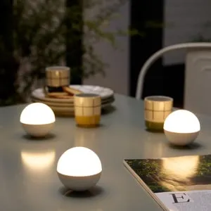 Set 3 lampade da esterno LED Mini Caspe Umbrella H 6.5 cm, magnetiche, luce bianco caldo INSPIRE