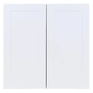 Hampton Bay Edson 30-inch W x 30-inch H x 12.5-inch D Shaker Style Assembled Kitchen Wall Cabinet/Cupboard in Solid White with Adjustable Shelves (W3030)
