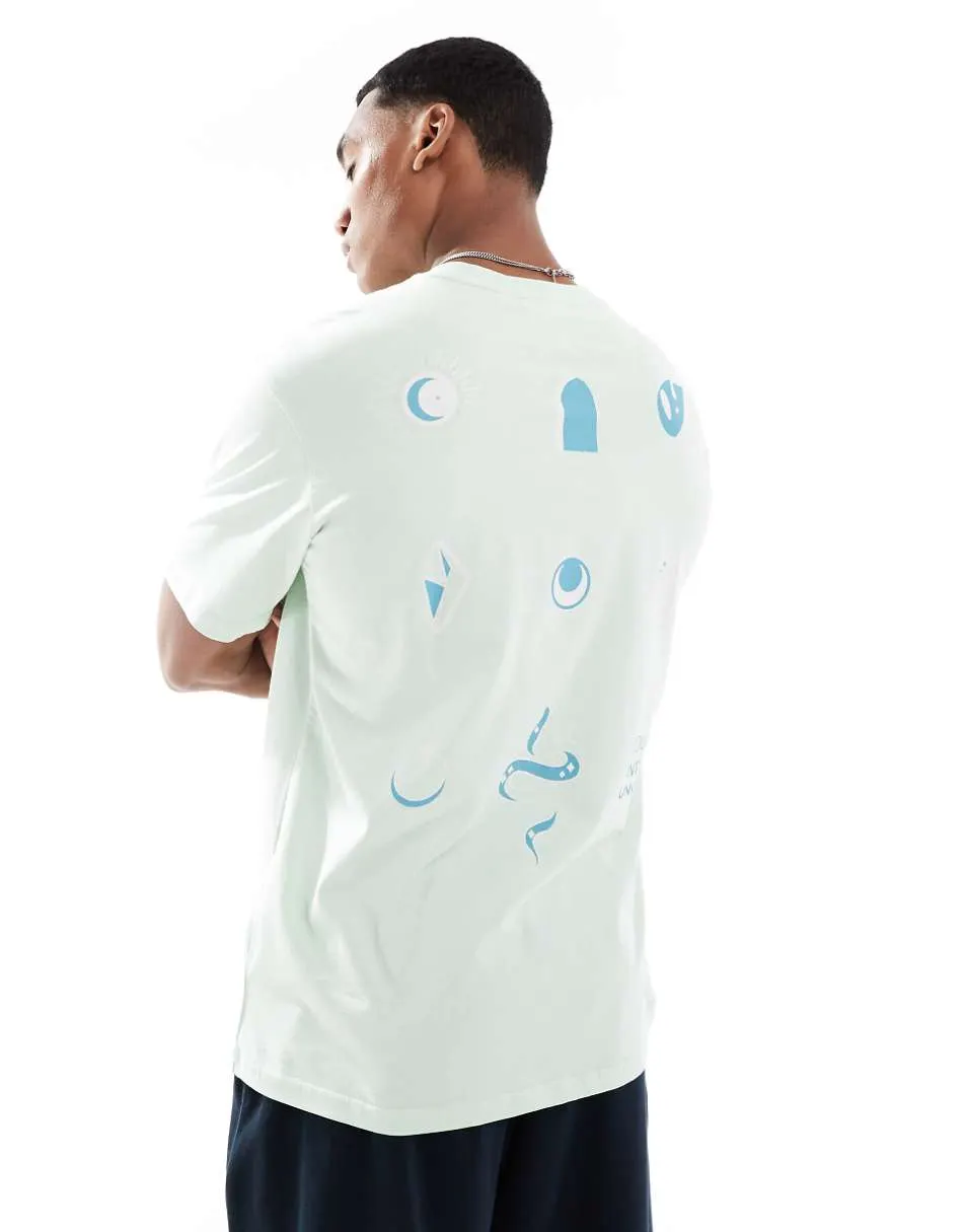 ONLY & SONS back print oversized t-shirt in light green