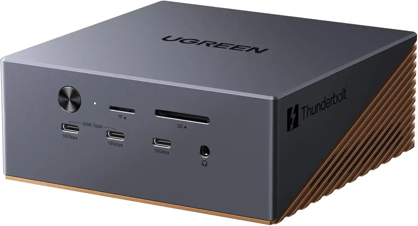 UGREEN Maxidok Thunderbolt 5 Docking Station, 8TB M.2 NVMe SSD Support | 17-in-1, 3xTBT5, DP2.1, Dual/Single 8K@60Hz, 6x10Gbps USB-C&A, 140W Charging, 60W PD-Out,2.5GbE, 3x3.5mm Audio,Cooling System