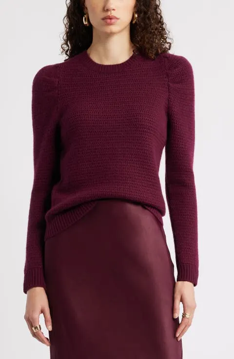 Nordstrom Wool & Cashmere Puff Sleeve Sweater