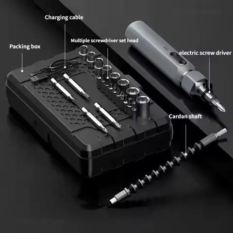 Mini Portable Rechargeable Tool Electric Screwdriver Set Lithium Battery Rechargeable Household Maintenance Repai
