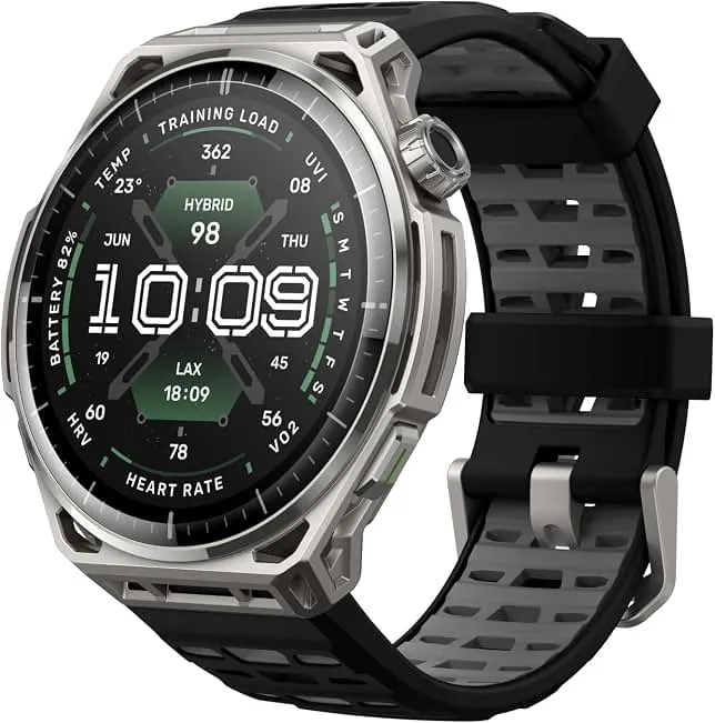 Amazfit Balance 3 Smart Watch, 1.5" AMOLED Sapphire Glass, iOS/Android | 48mm, 21-Day Battery, Stainless Steel Case, Dual-Band G…