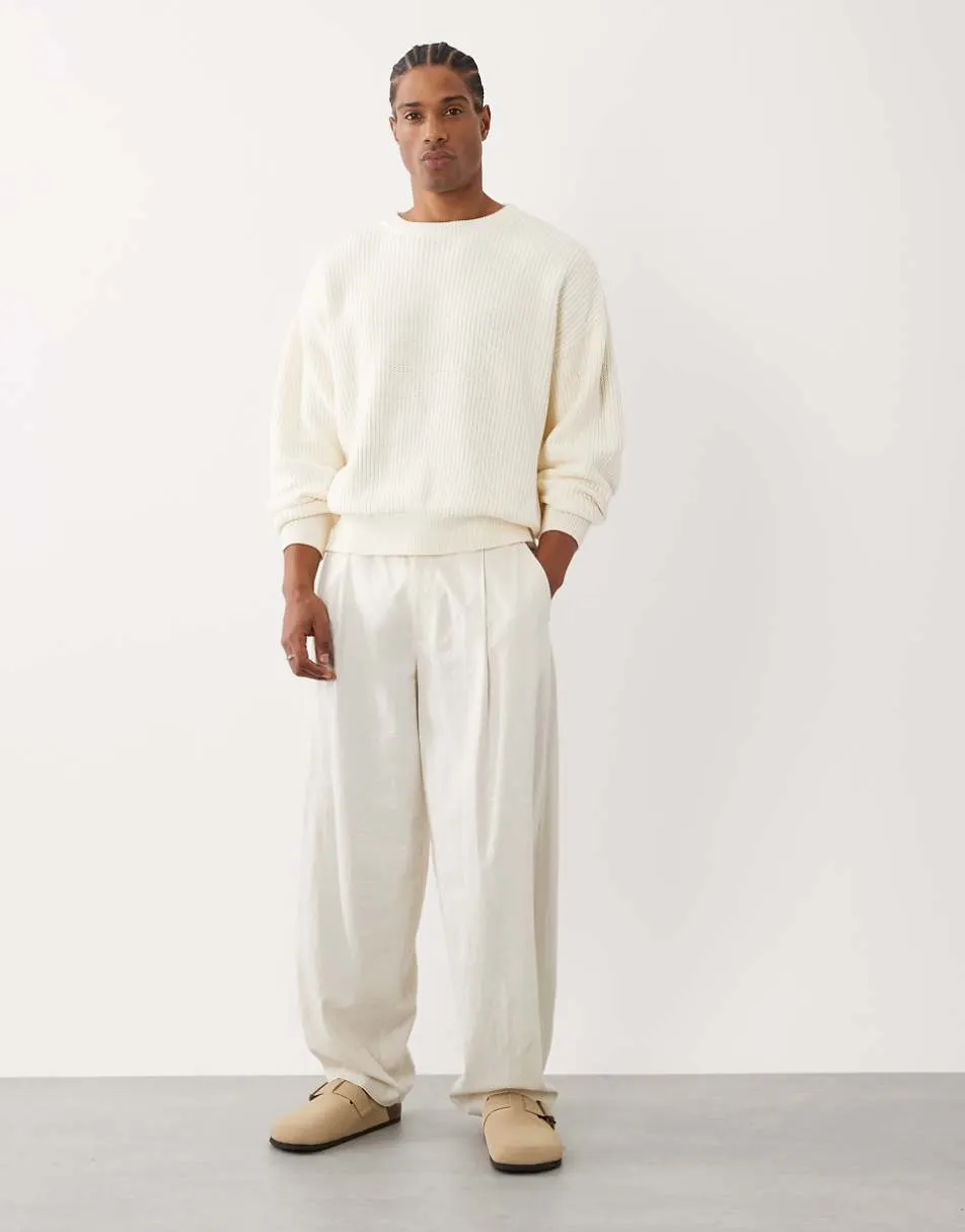 Cotton On box fit crew knit in ecru