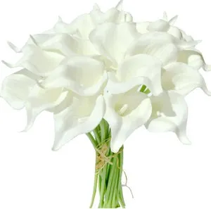 20 calas blancas de tacto real para novias, bodas, hogar