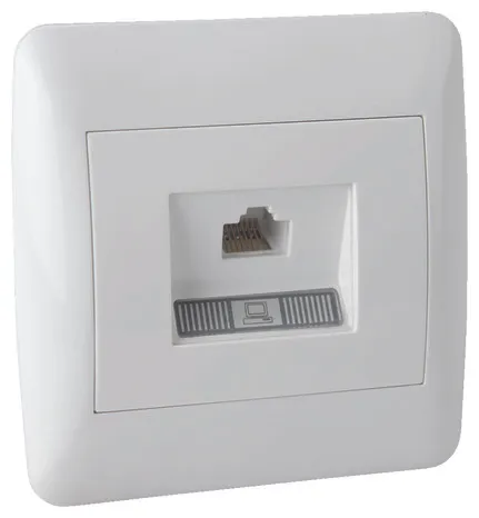 Prise Ethernet RJ45 \"OME\" blanc