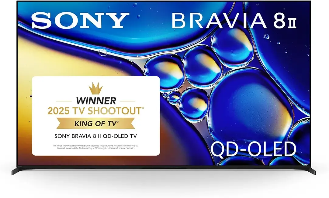 BRAVIA 8 II 65 Inch TV, QD OLED, 4K Smart Google TV, XR Processor with AI Technology, Ultra Slim Design, 120hz Television, Dolby Vision/Atmos, Exclusive Features for PS5, K-65XR80M2, 2025 Model