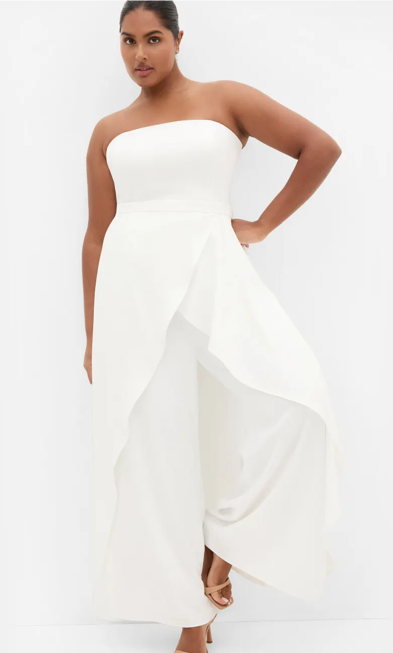 Attract Strapless Jumpsuit - ivory