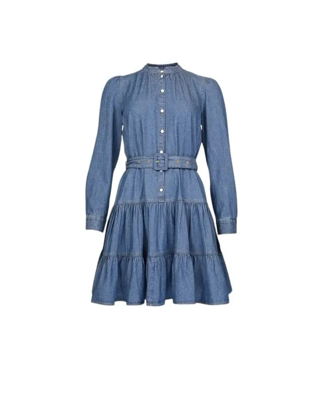 Denim Belt Dress - Blå