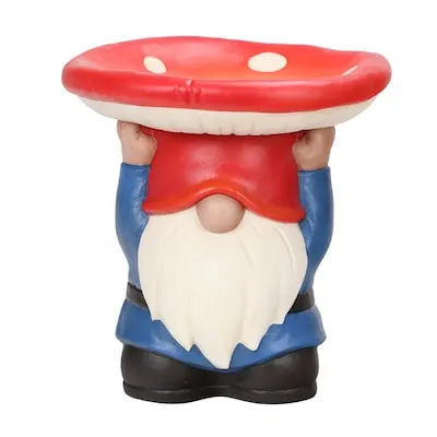 16.13-in H Red Resin Complete birdbath