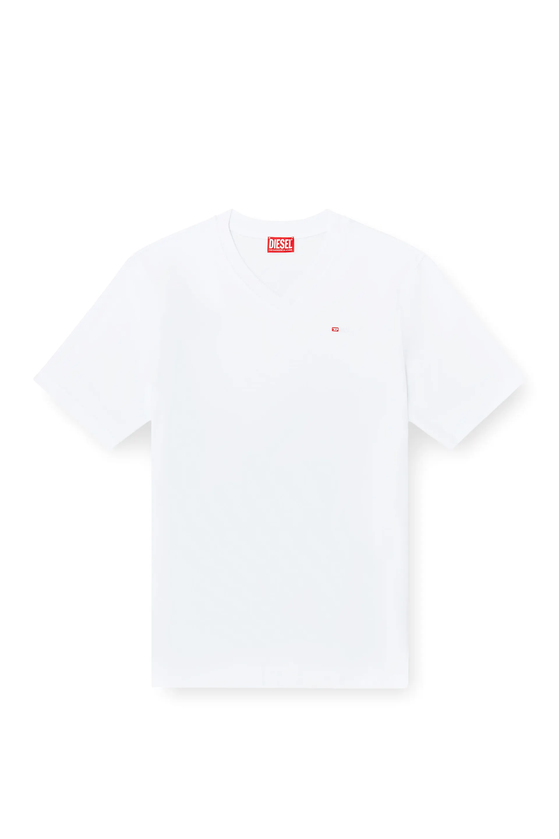V-neck T-shirt with micro logo embroidery