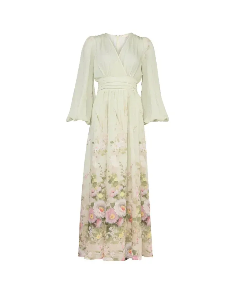 Viscose V-Neck Dress - Growing Garden