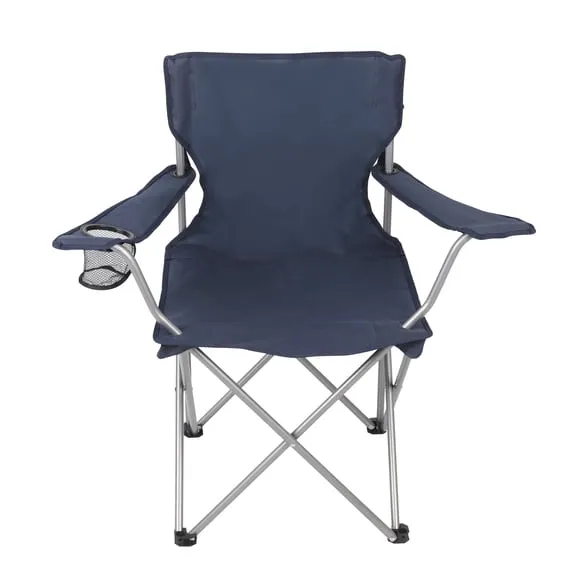 Rollback Ozark Trail Quad Folding Camp Chair with Cup Holder, Dark Blue $8.97 Was $9.97