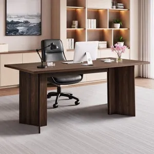 Escritorio ejecutivo VEVOR, 160 x 80 x 76 cm, moderno escritorio para ordenador con orificio para cables, soporta 113,4 kg, para trabajar y escribir