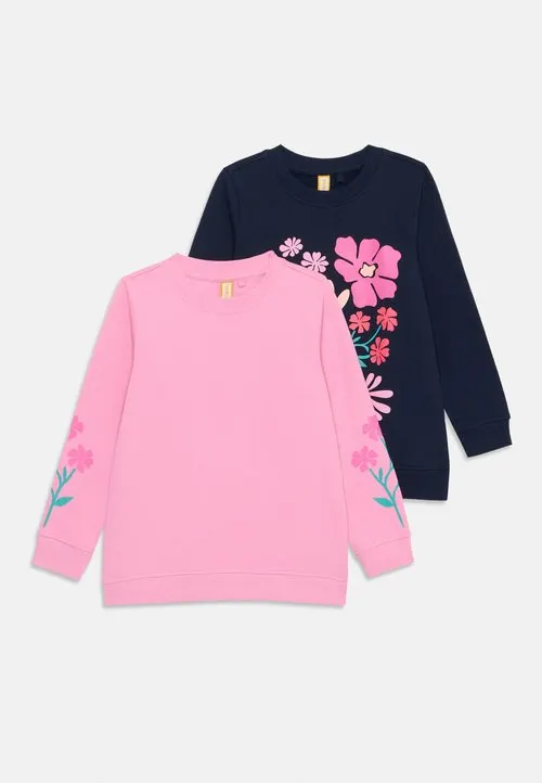 2 PACK SWEATER - FLOWER PRINT - Sweatshirt - black/pink