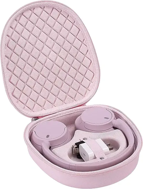 Hard Headphone Case for Sony WH-CH720N / Soundcore by Anker Q20i, Pink | Over Ear Headphone Portable Carrying Case, Headphone Storage Protective Case for Travel Home, Handle Strap