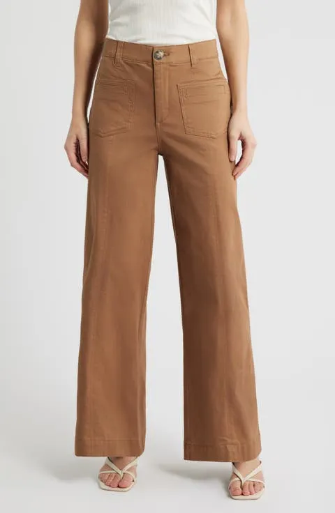 Skyrise Patch Pocket Wide Leg Pants