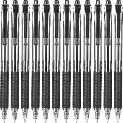 Sooez 12 Pack Bulk Pens Ballpoint, Smooth Writing pens with Soft Grip, Retractable Black Ink Pen, Medium Point 1.0mm Pens for Journaling, Box of Pen Office Supplies for Nurse,Server, Note Taking Sooez 12 Pack Bulk Pens Ballpoint, Smooth Writing pen…